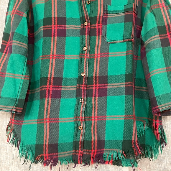 Zara Green & Red Plaid Top - Picture 2 of 5